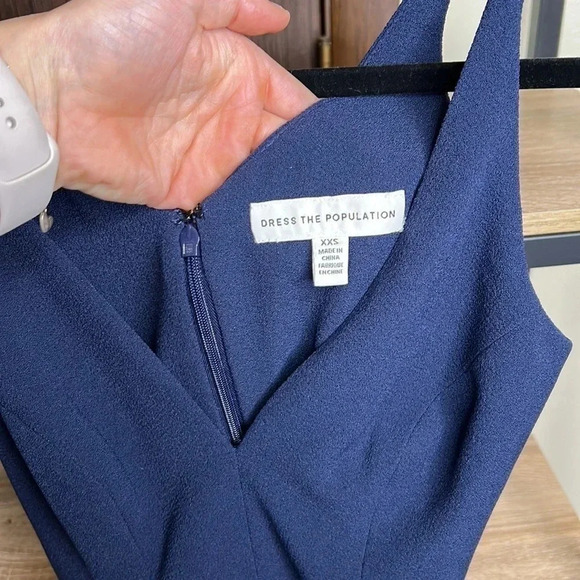 Dress the Population Lyla Midi Dress in Midnight Blue Size XXS - Picture 6 of 9